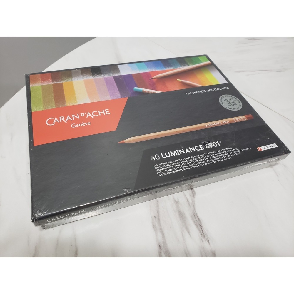 NEW SEALED Caran d'Ache Luminance 6901 40 colored permanent pencils